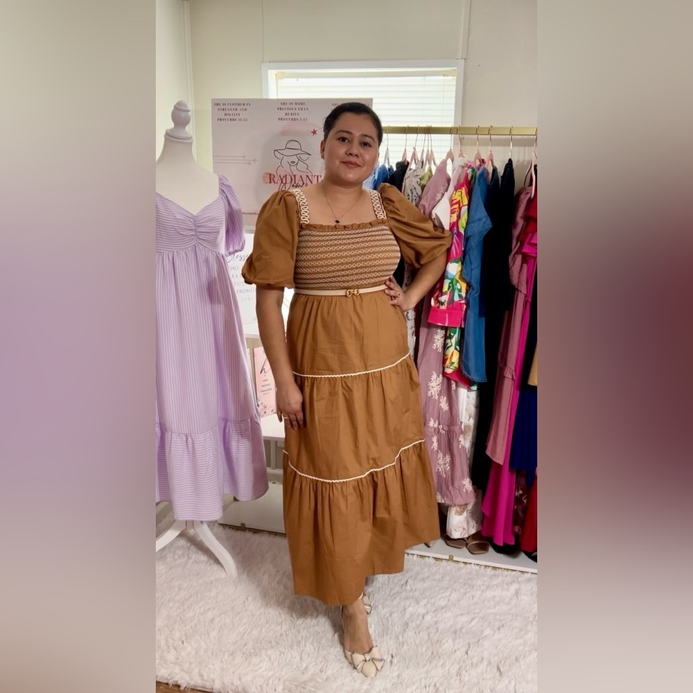 Elegant Brown Maxi Dress